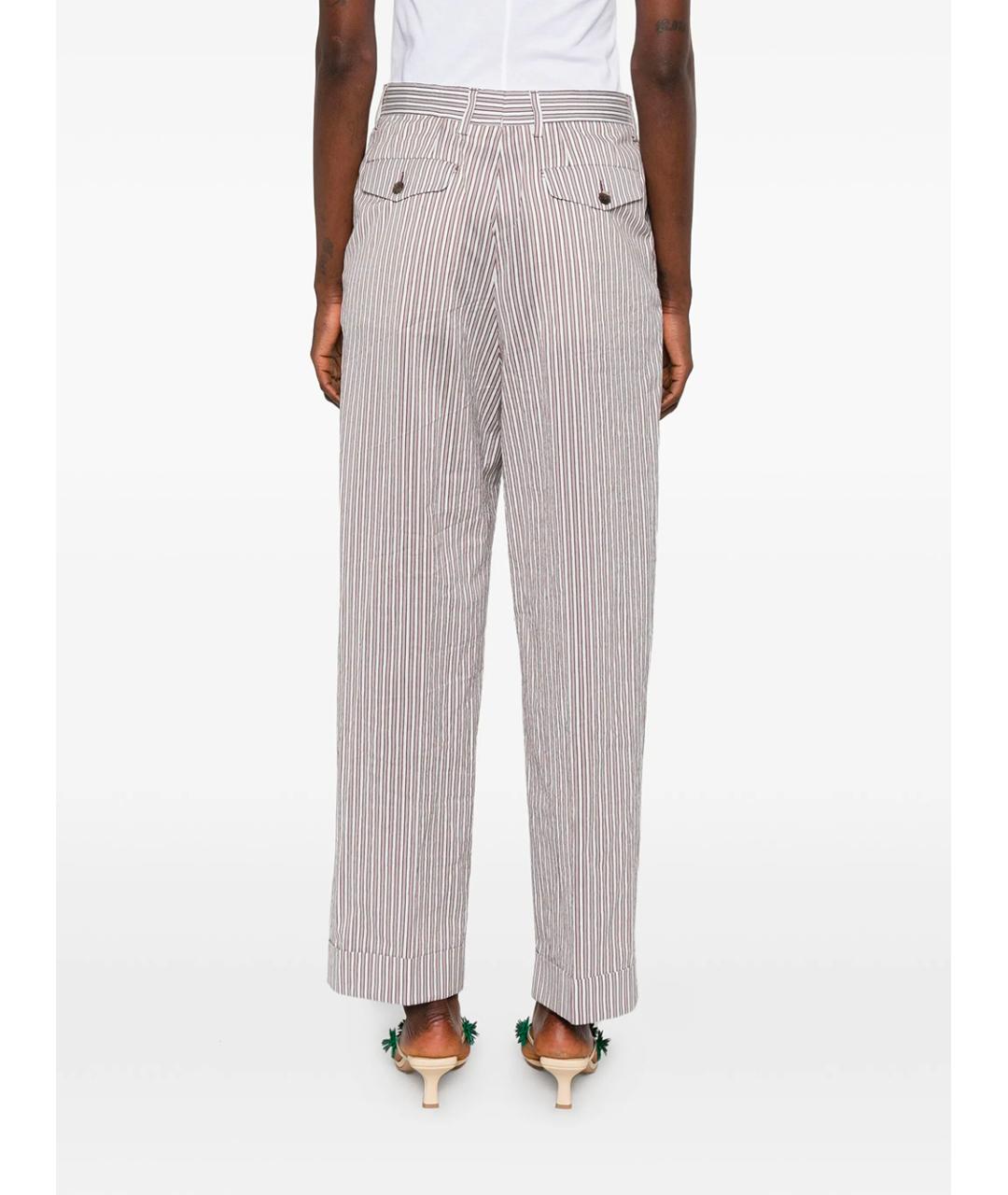 DRIES VAN NOTEN Коричневые хлопковые прямые брюки, фото 4