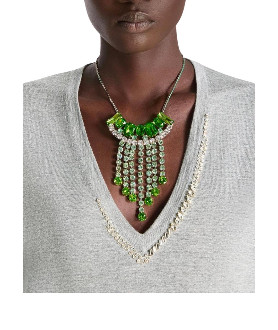 DRIES VAN NOTEN Зеленые латунное колье, фото 3