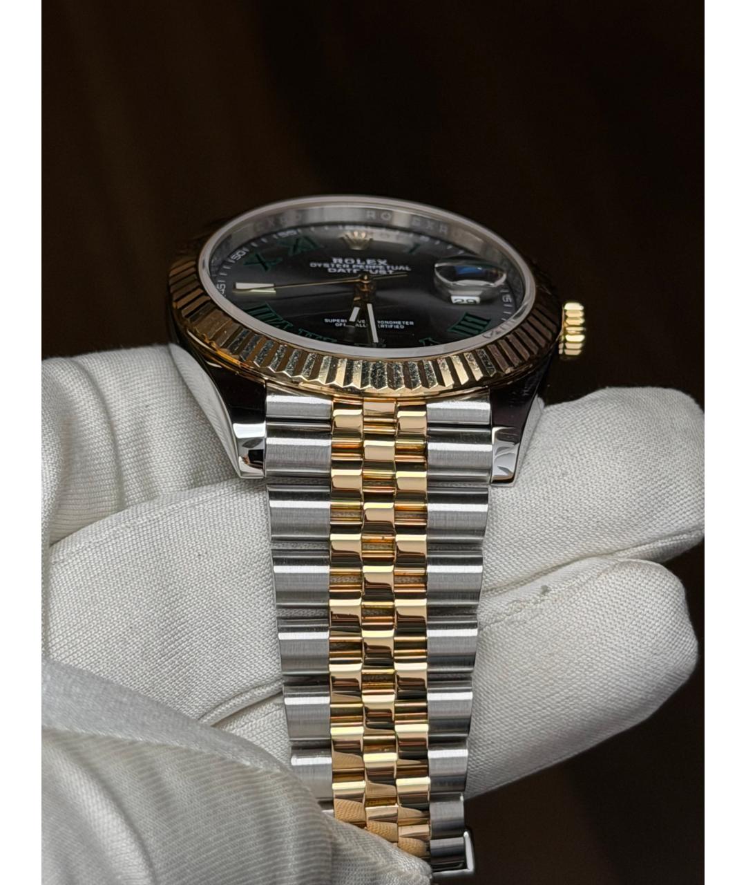 ROLEX Серые часы из желтого золота, фото 6