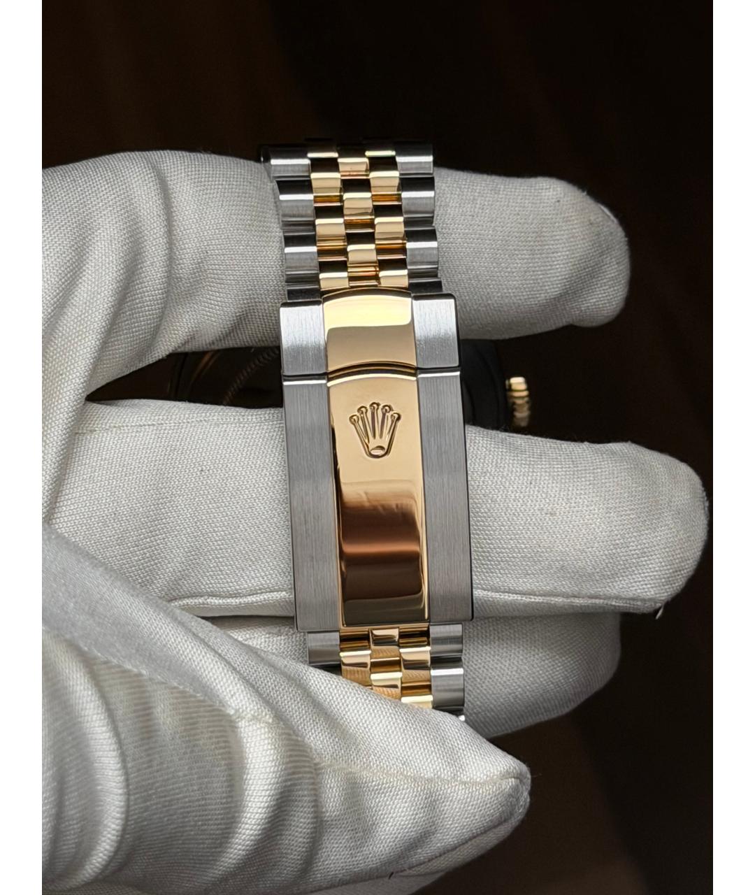 ROLEX Серые часы из желтого золота, фото 8