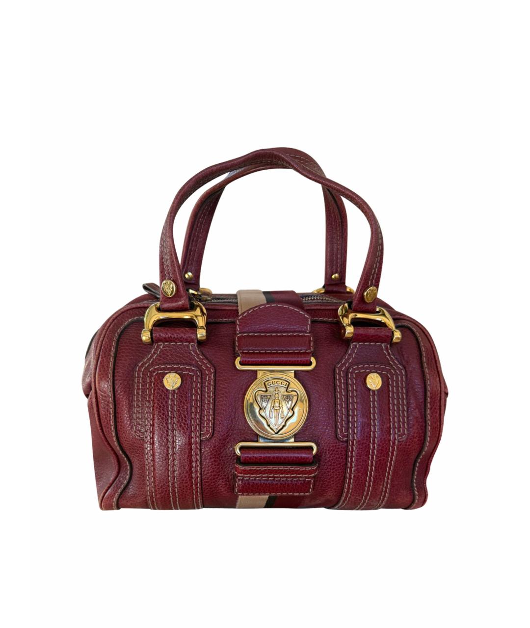 GUCCI Бордовая кожаная сумка тоут, фото 1