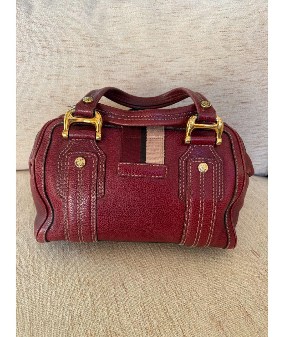 GUCCI Бордовая кожаная сумка тоут, фото 3