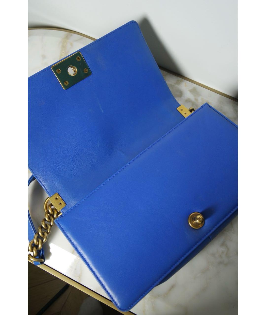 CHANEL Синяя кожаная сумка через плечо, фото 6