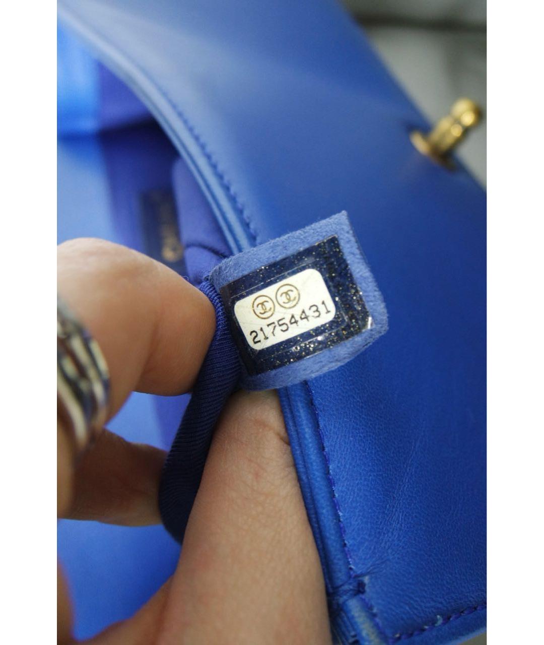 CHANEL Синяя кожаная сумка через плечо, фото 7