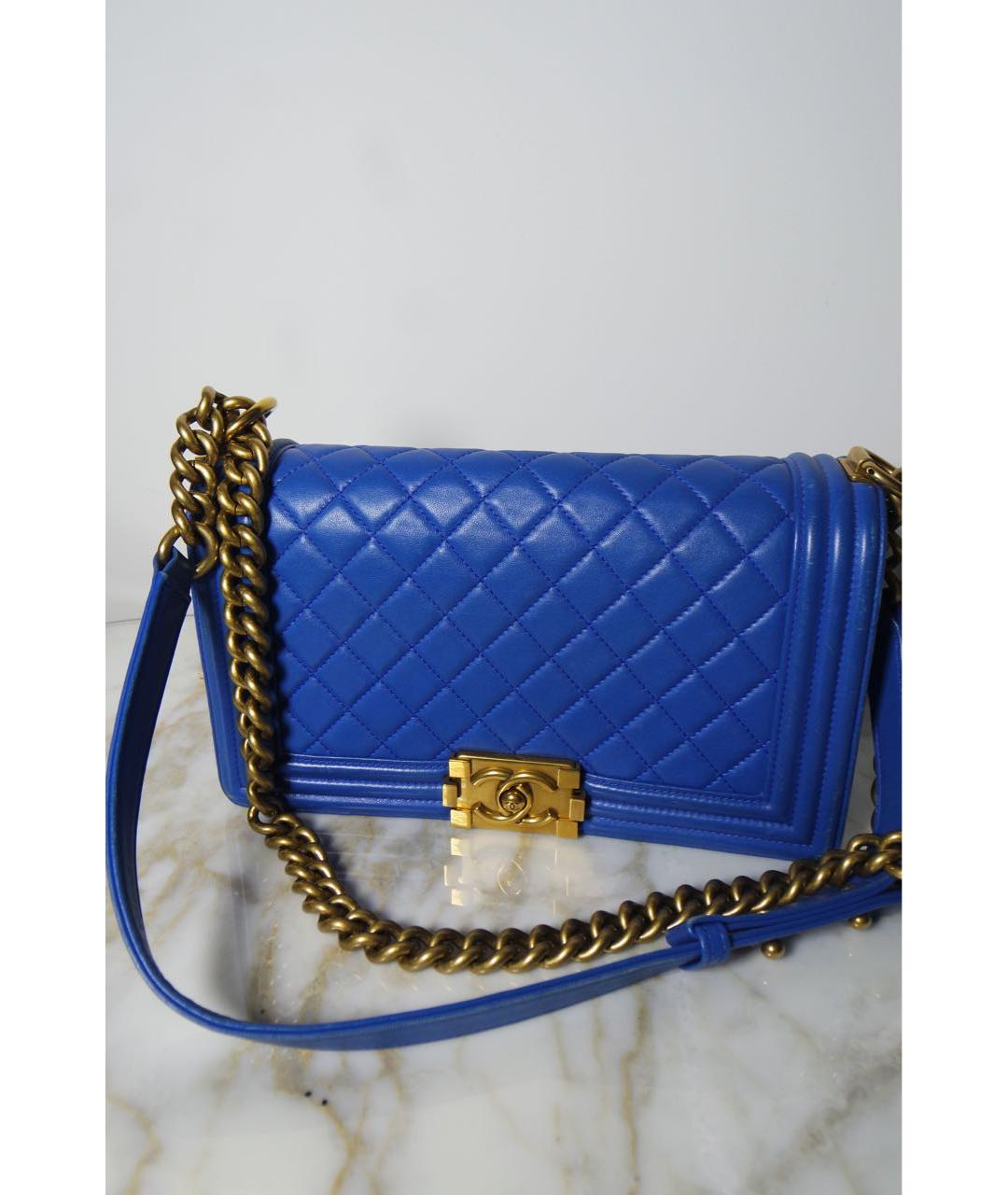 CHANEL Синяя кожаная сумка через плечо, фото 2
