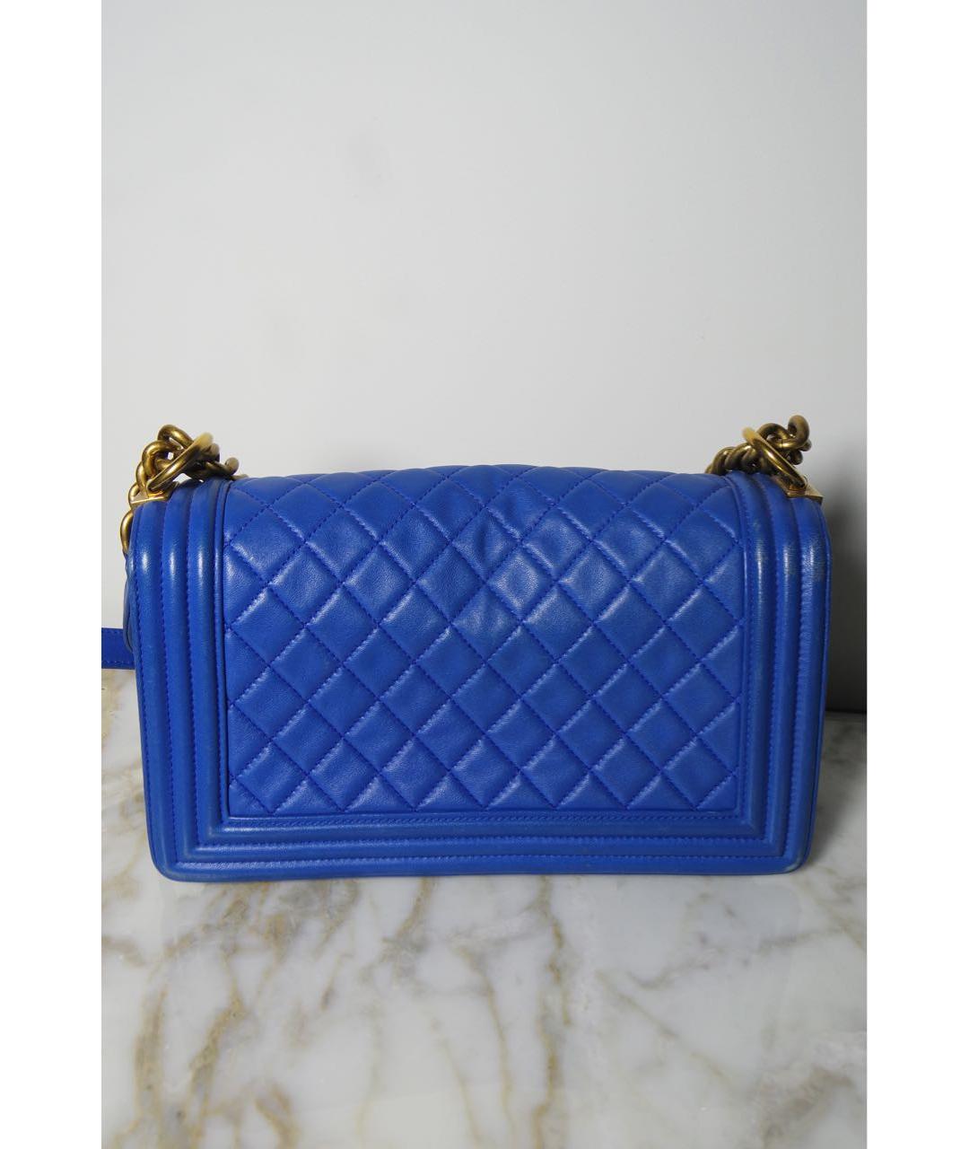CHANEL Синяя кожаная сумка через плечо, фото 4