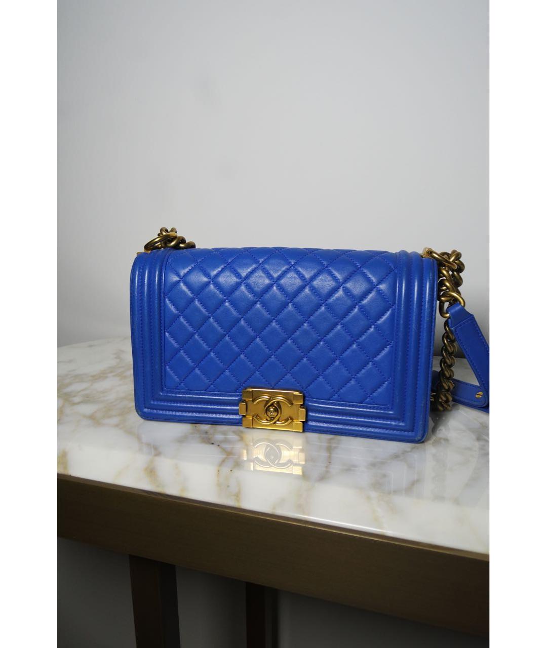 CHANEL Синяя кожаная сумка через плечо, фото 9