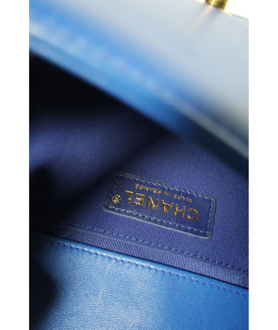 CHANEL Синяя кожаная сумка через плечо, фото 5
