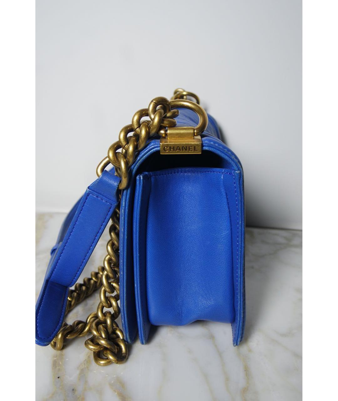 CHANEL Синяя кожаная сумка через плечо, фото 3