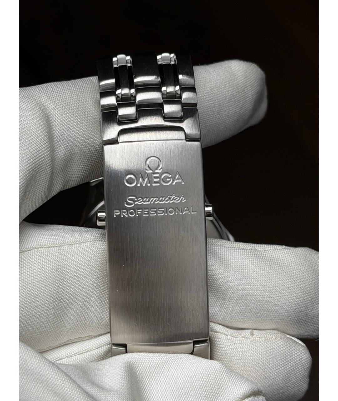 OMEGA Темно-синие часы из желтого золота, фото 9