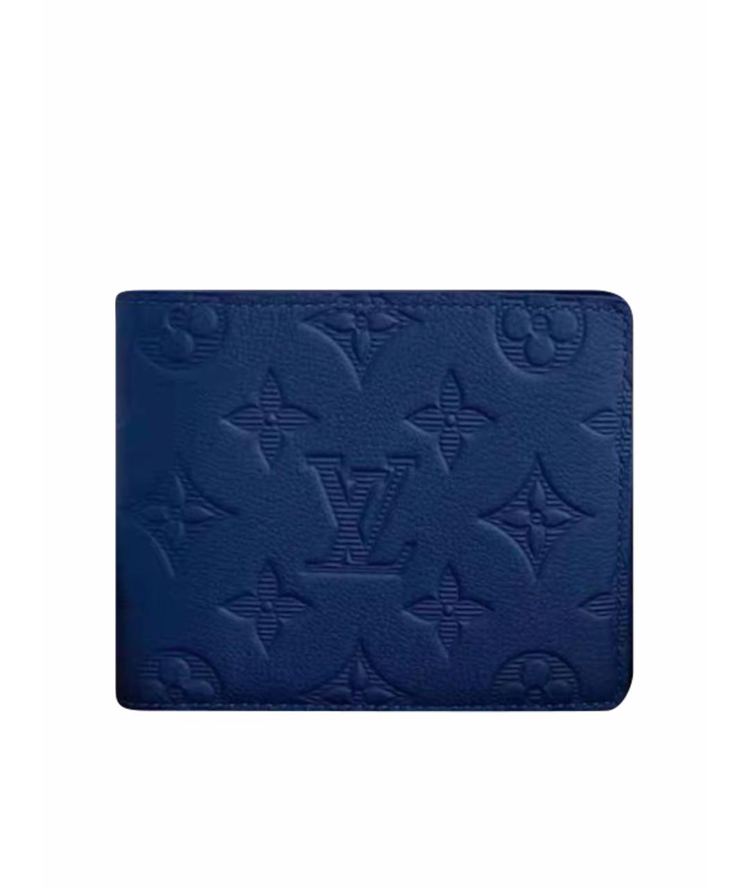 LOUIS VUITTON Темно-синий кожаный кошелек, фото 7
