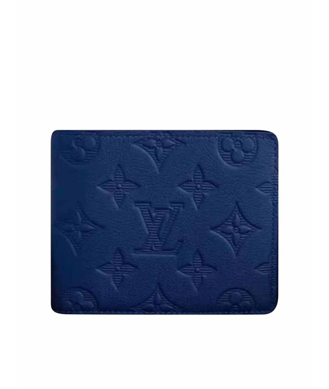 LOUIS VUITTON Темно-синий кожаный кошелек, фото 1