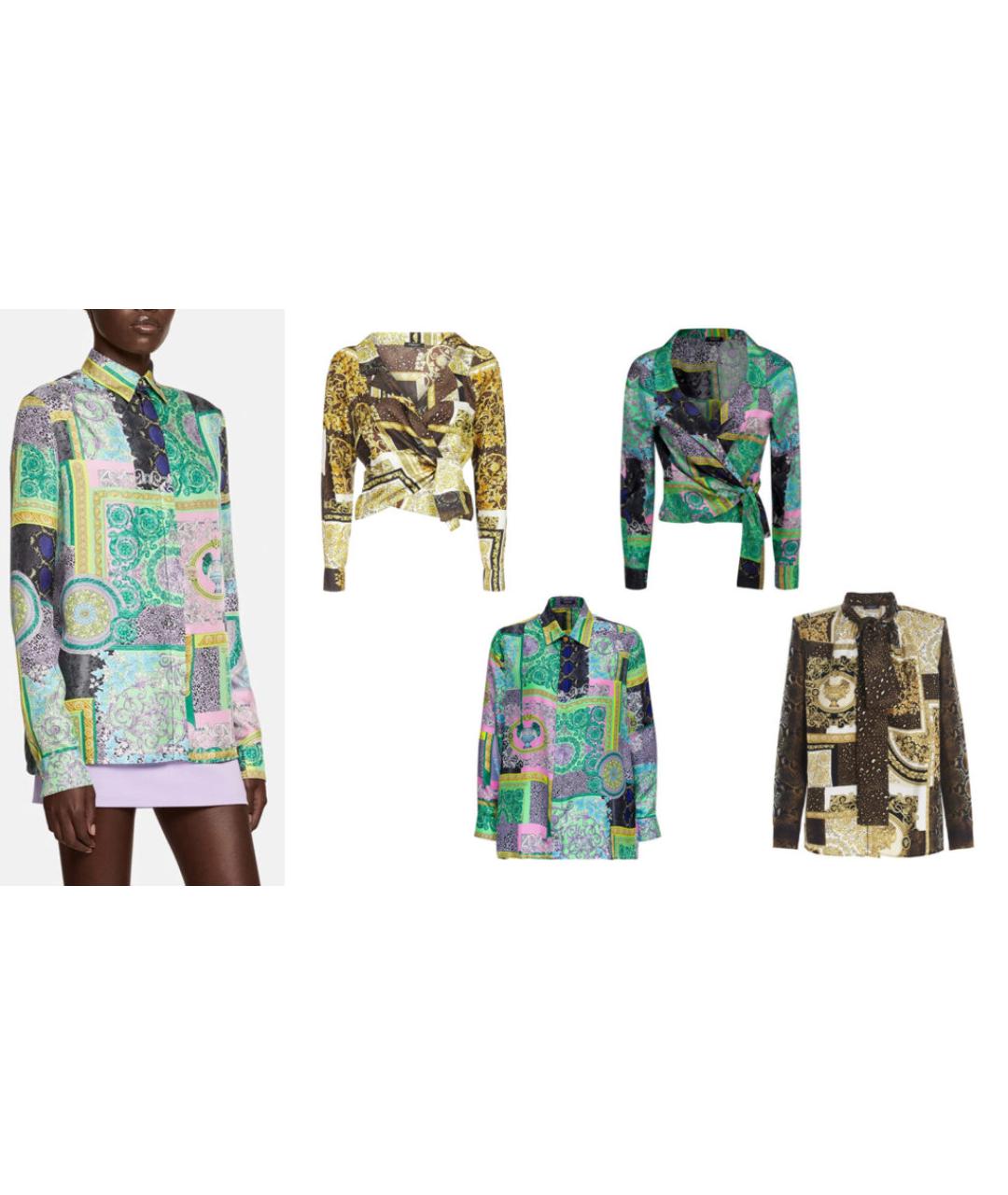 VERSACE Мульти шелковая рубашка, фото 4