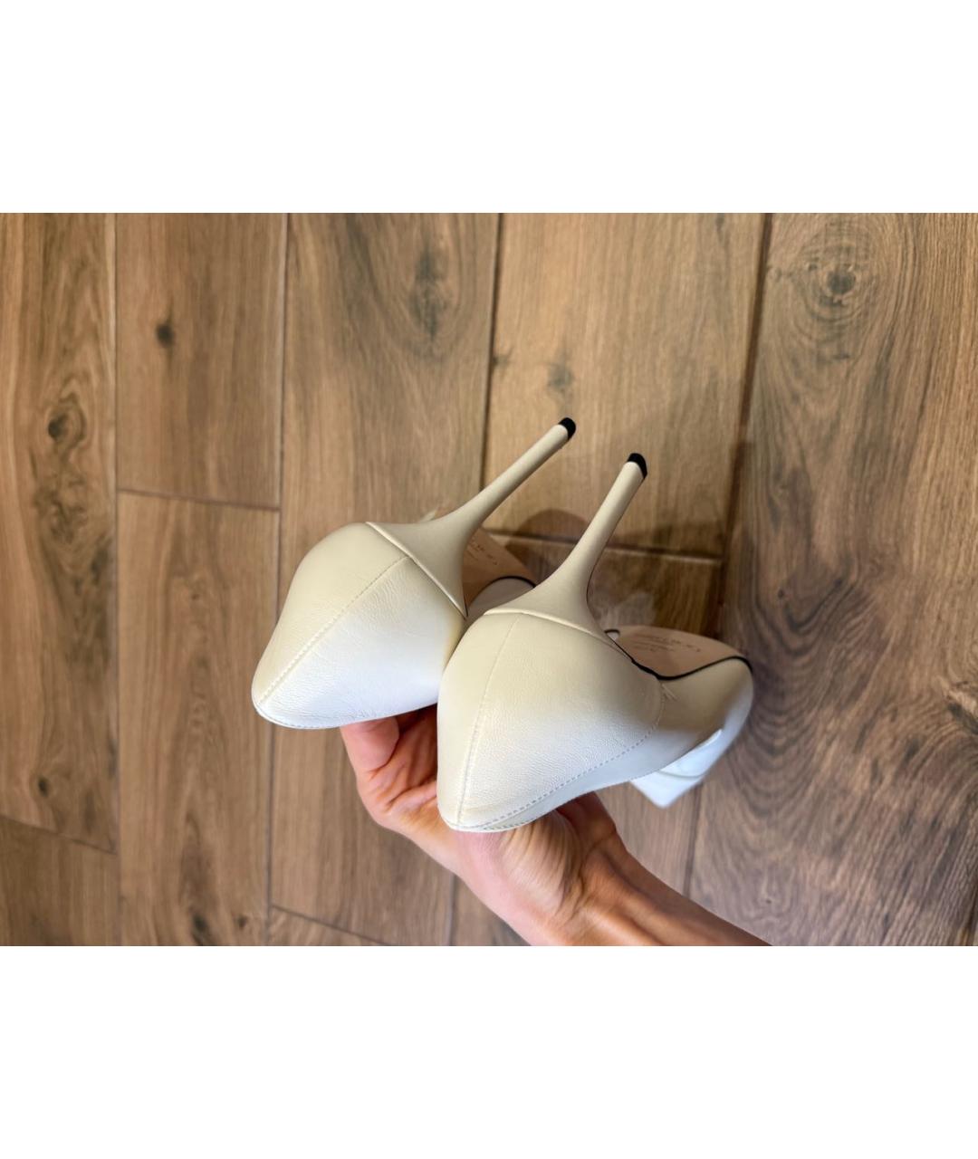 JIMMY CHOO Белые кожаные туфли, фото 5