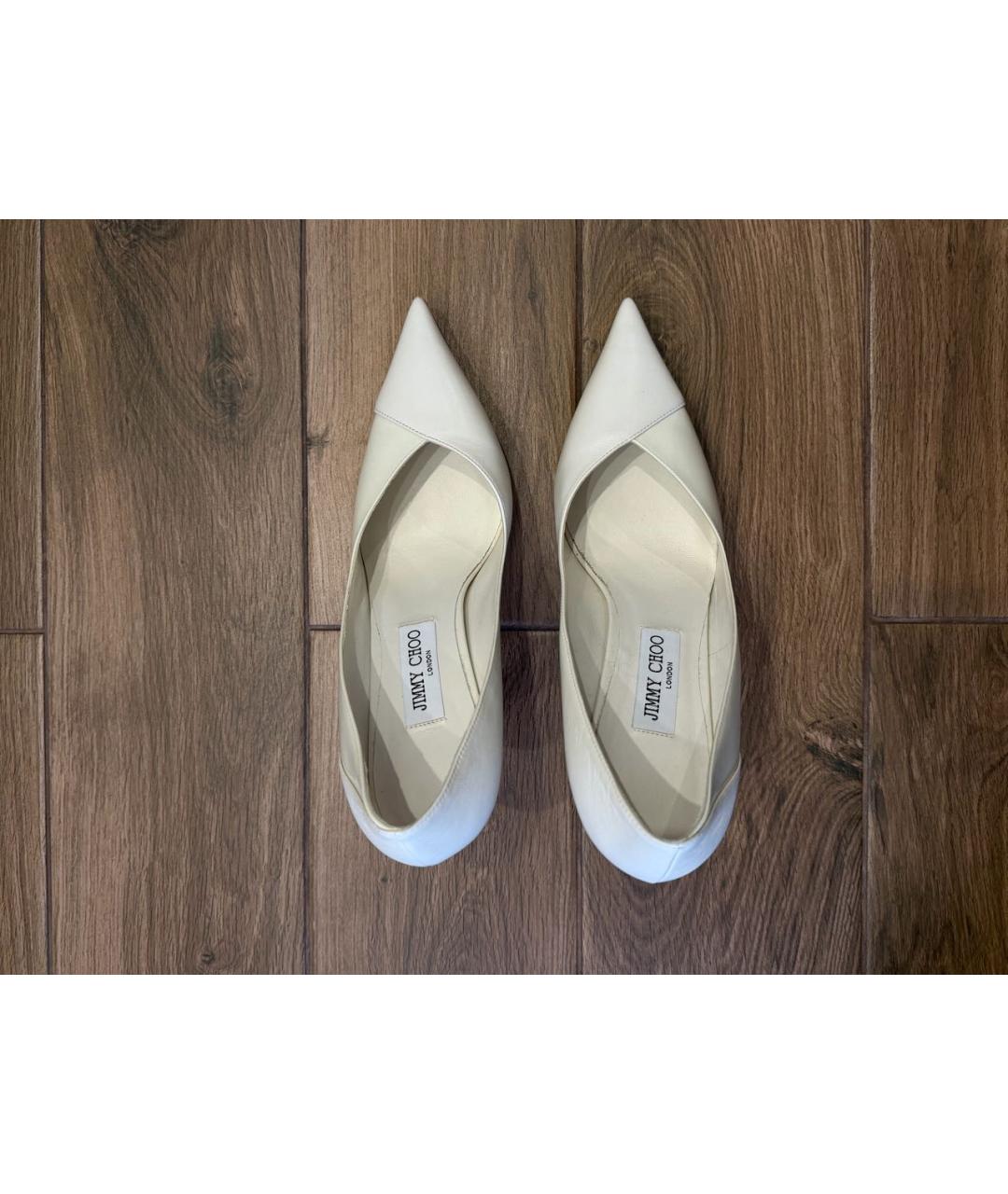 JIMMY CHOO Белые кожаные туфли, фото 3