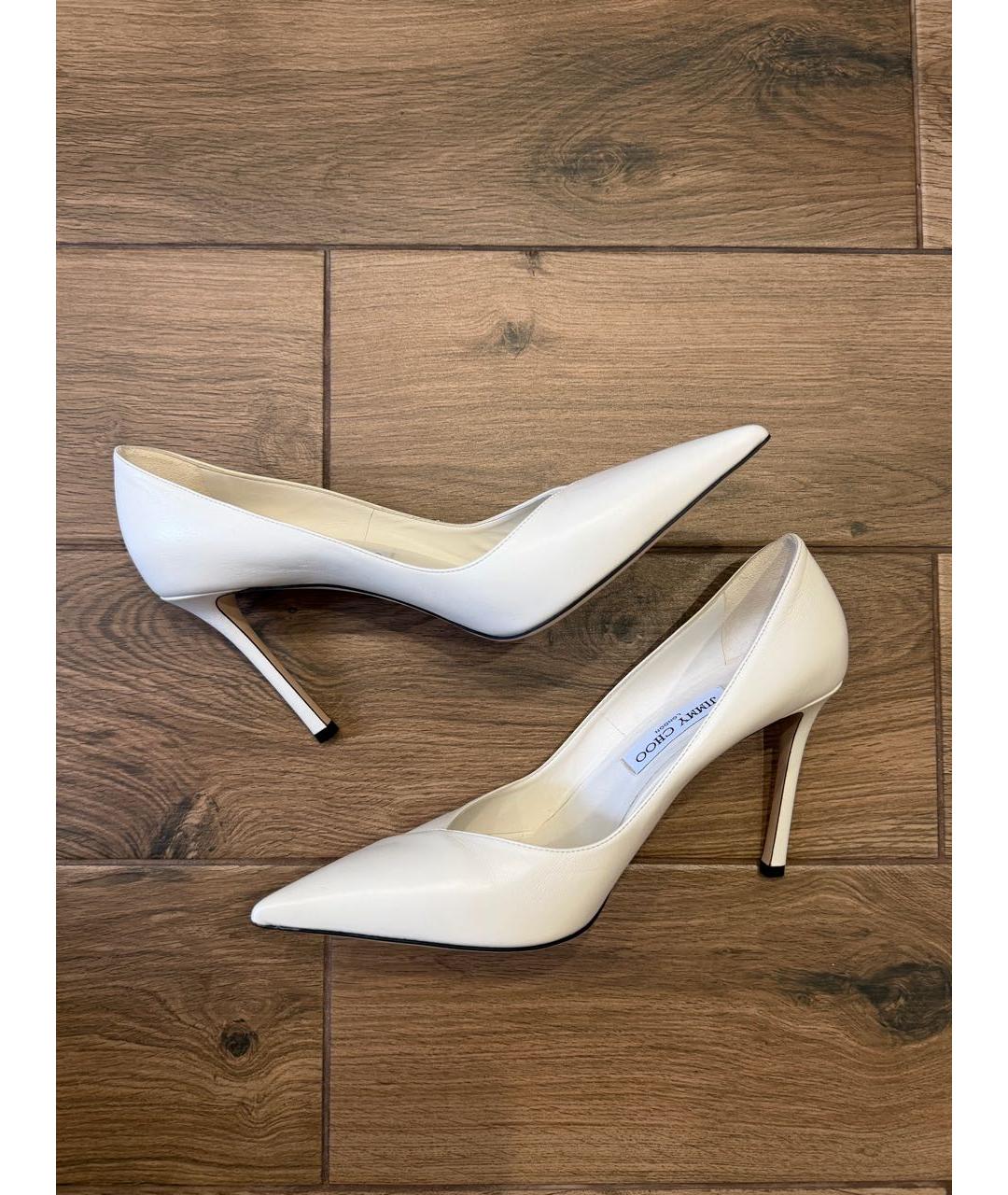 JIMMY CHOO Белые кожаные туфли, фото 2