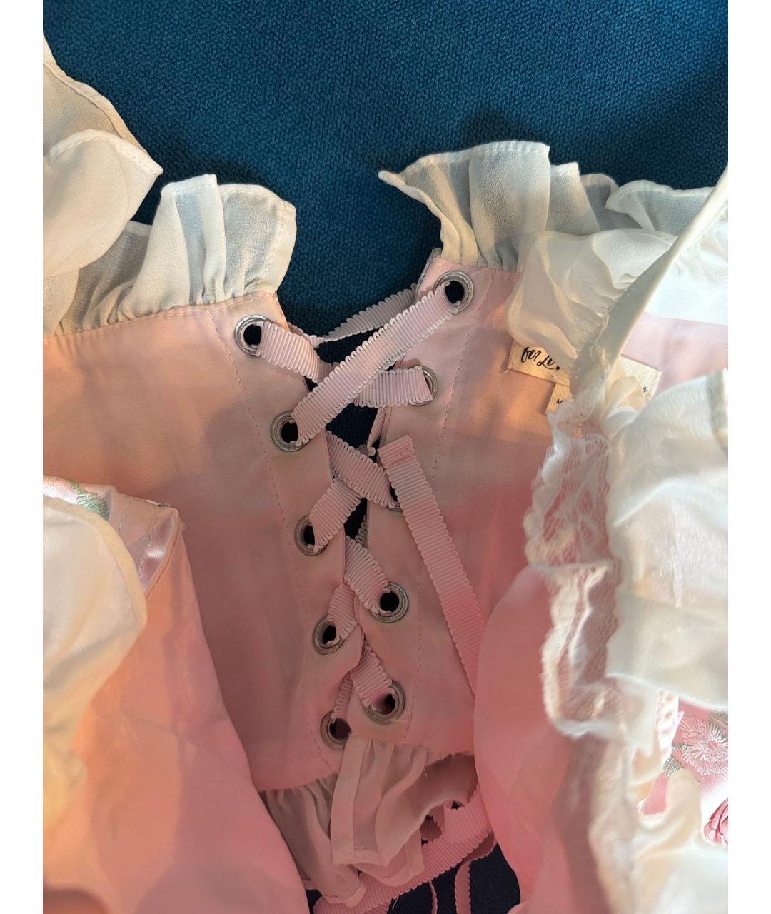 FOR LOVE AND LEMONS Розовый шелковый корсет, фото 6