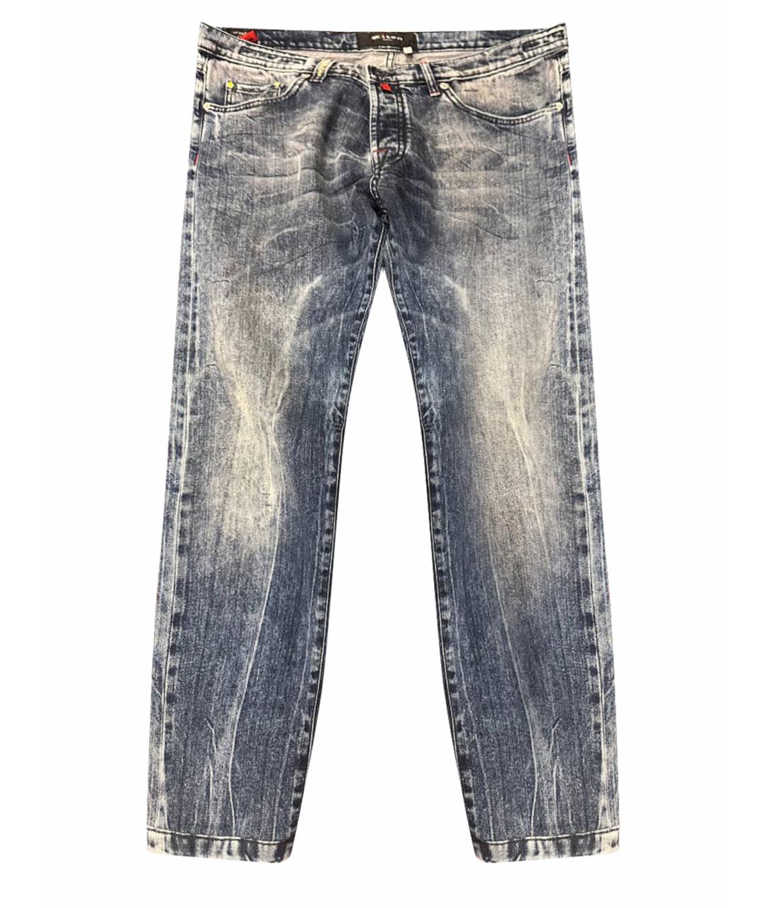 KITON Синие хлопковые прямые джинсы, фото 1