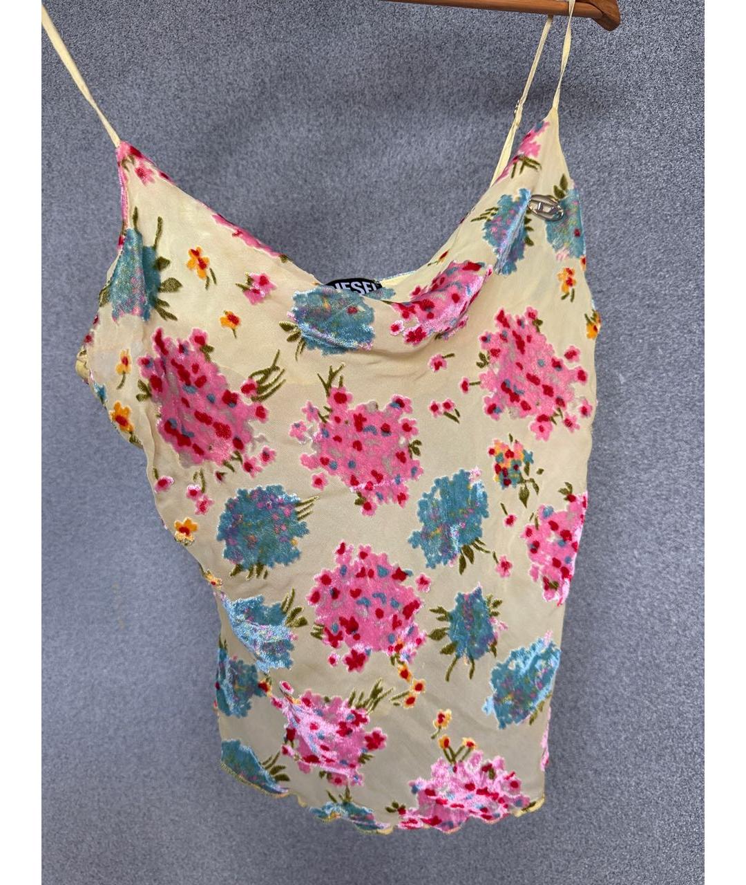 DIESEL Желтая велюровая майка, фото 3