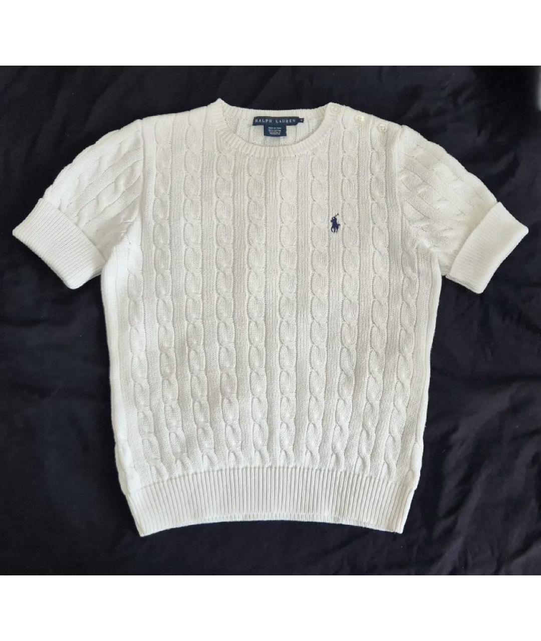 RALPH LAUREN Белый хлопковый джемпер / свитер, фото 5