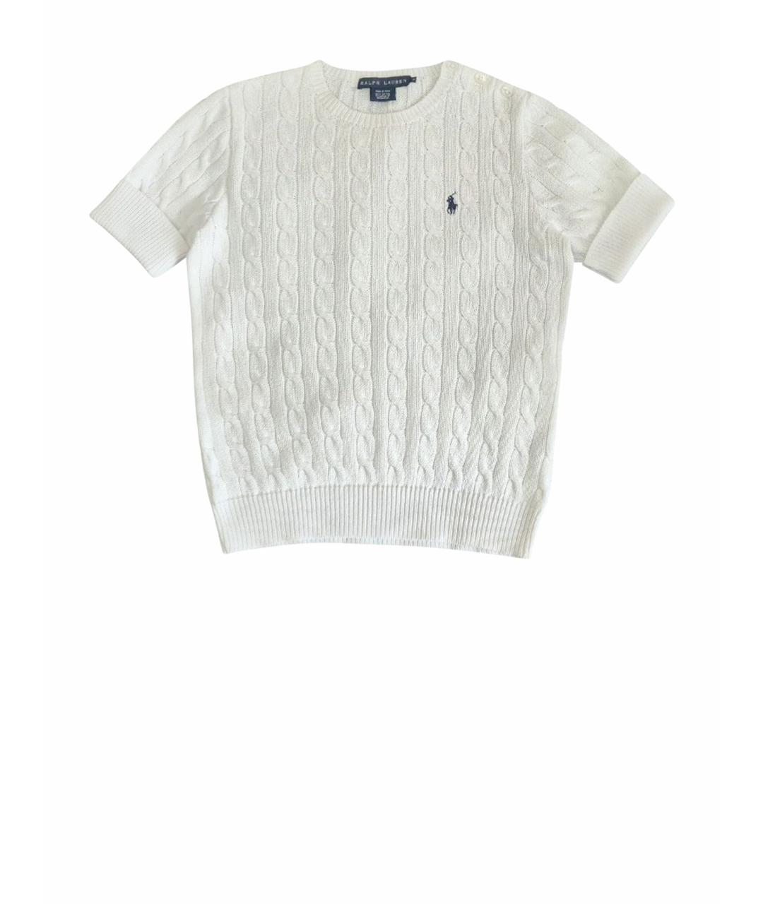 RALPH LAUREN Белый хлопковый джемпер / свитер, фото 1