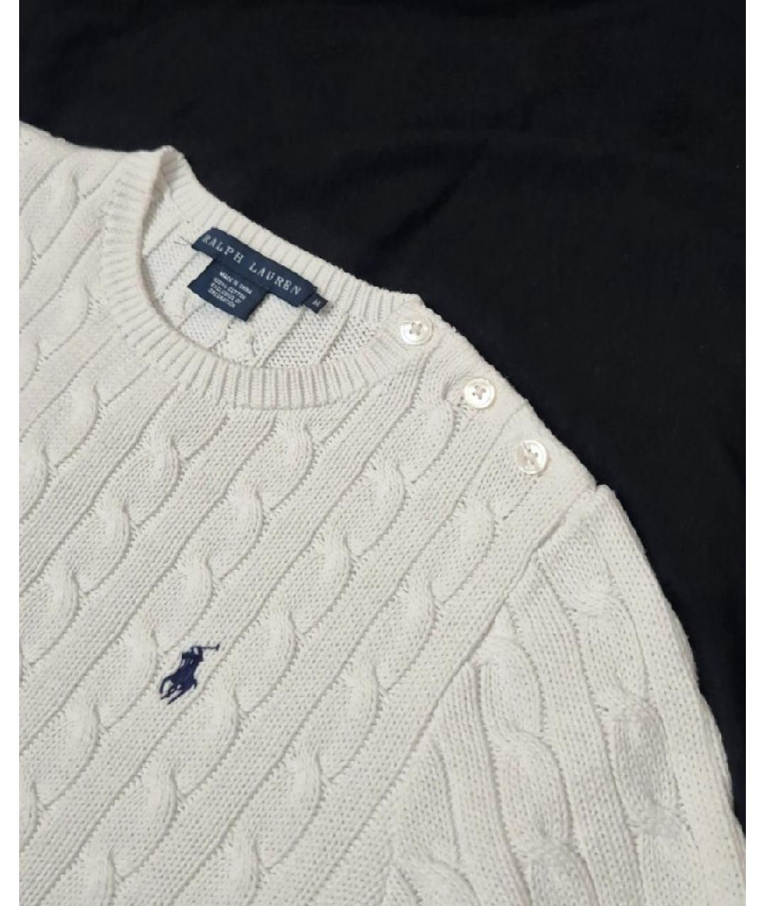 RALPH LAUREN Белый хлопковый джемпер / свитер, фото 6