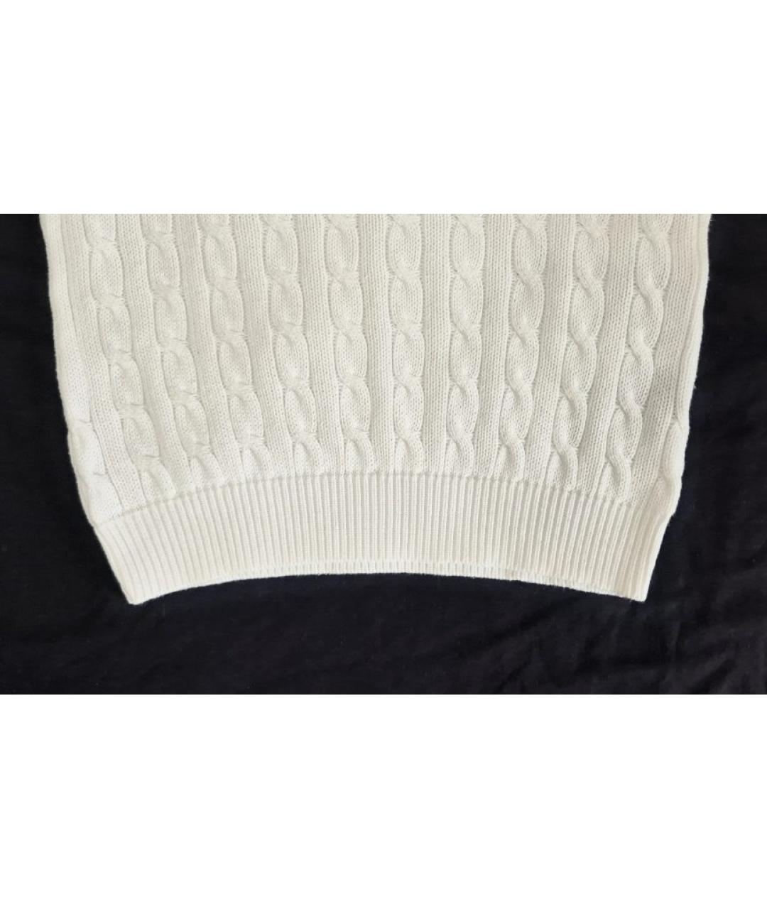 RALPH LAUREN Белый хлопковый джемпер / свитер, фото 8