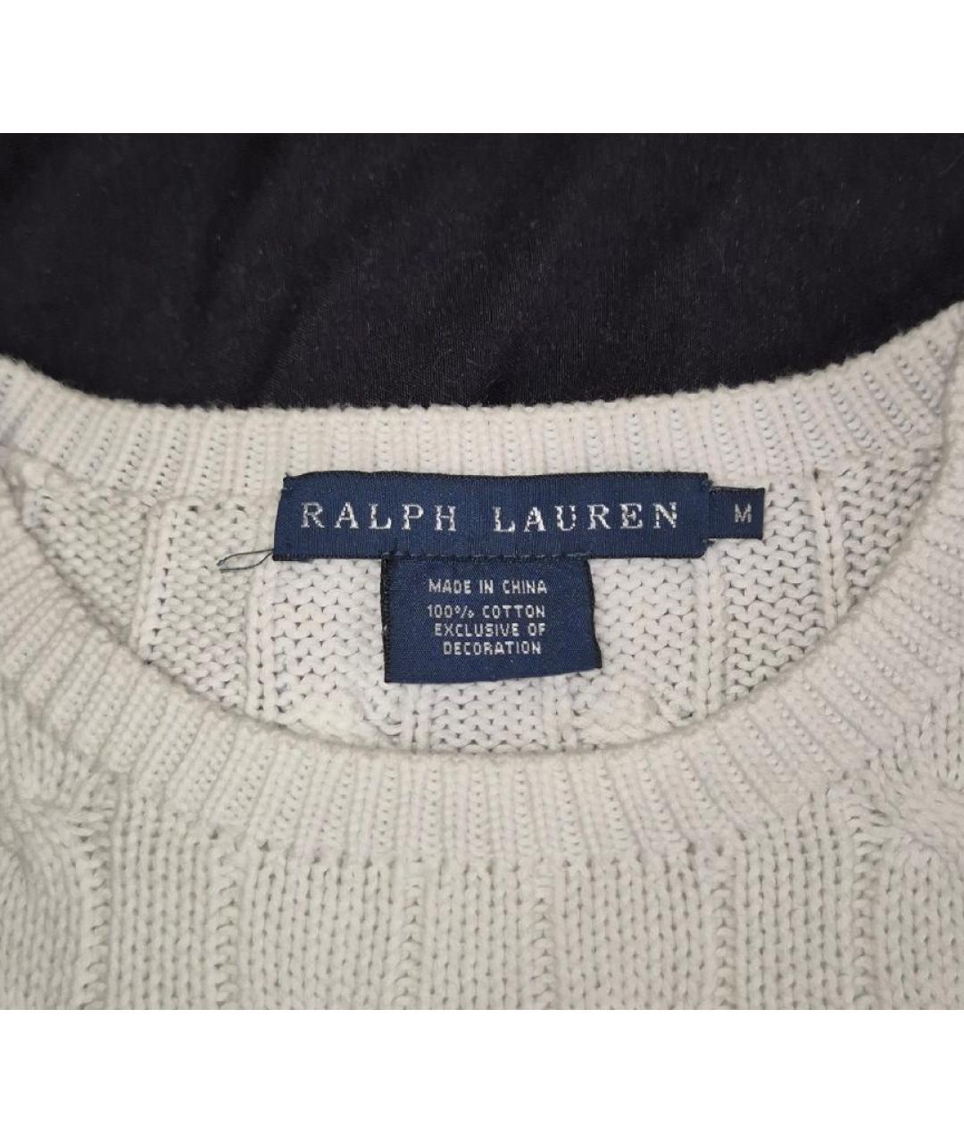 RALPH LAUREN Белый хлопковый джемпер / свитер, фото 3