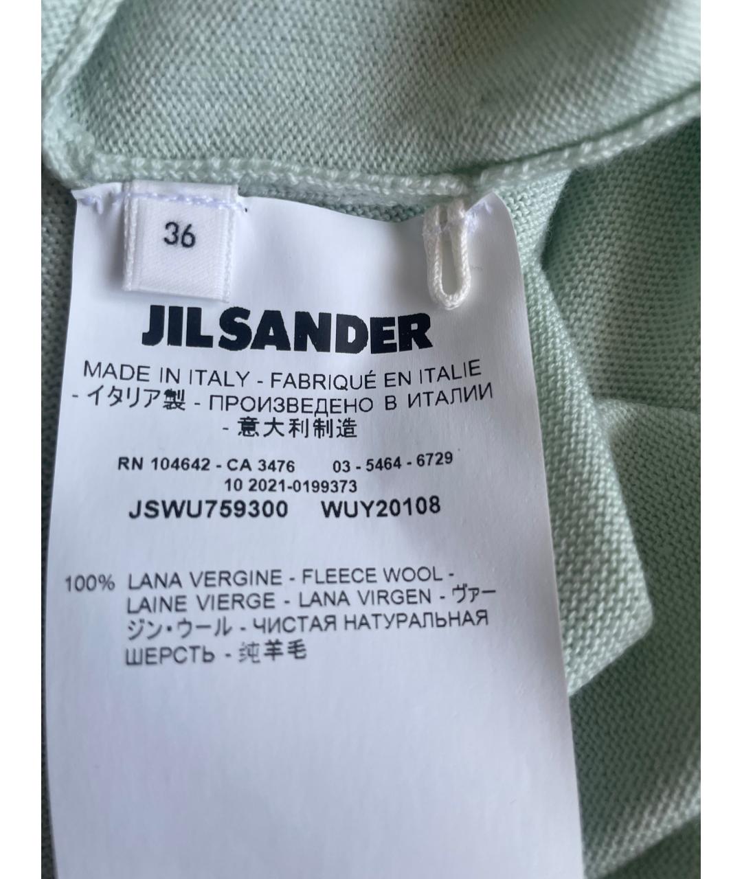 JIL SANDER Зеленые шерстяное повседневное платье, фото 7