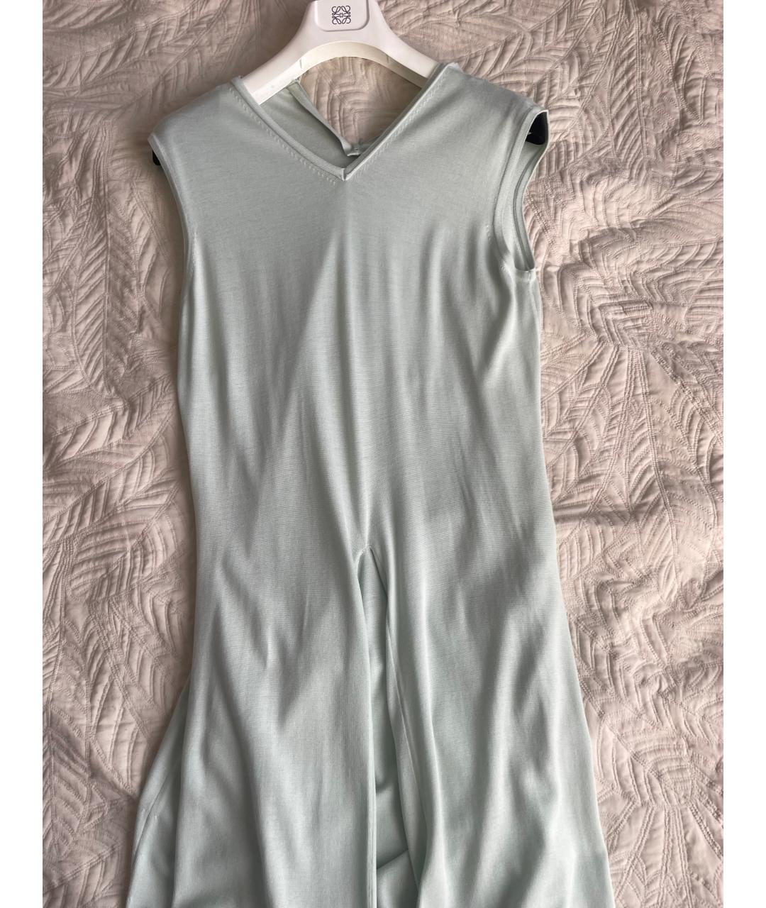 JIL SANDER Зеленые шерстяное повседневное платье, фото 6