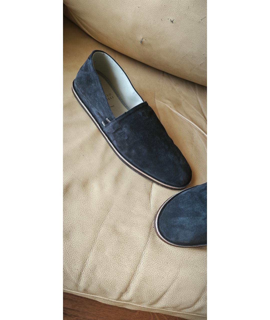 BRUNELLO CUCINELLI Темно-синие замшевые эспадрильи, фото 4