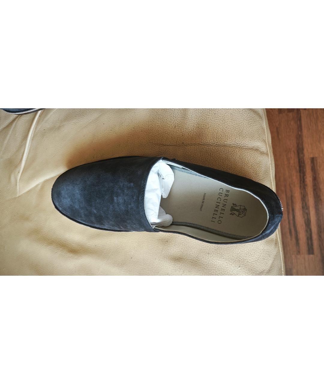 BRUNELLO CUCINELLI Темно-синие замшевые эспадрильи, фото 6