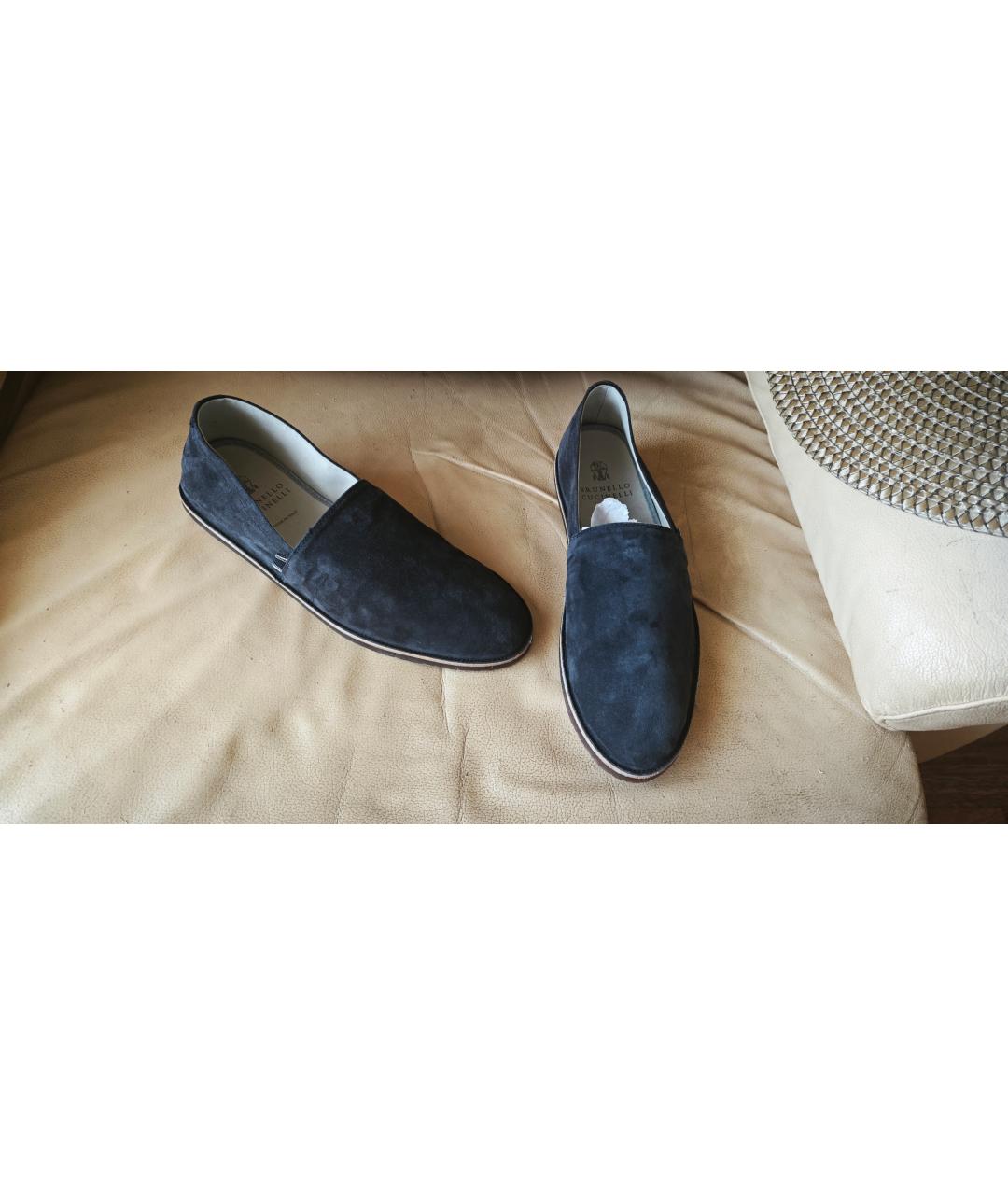 BRUNELLO CUCINELLI Темно-синие замшевые эспадрильи, фото 3