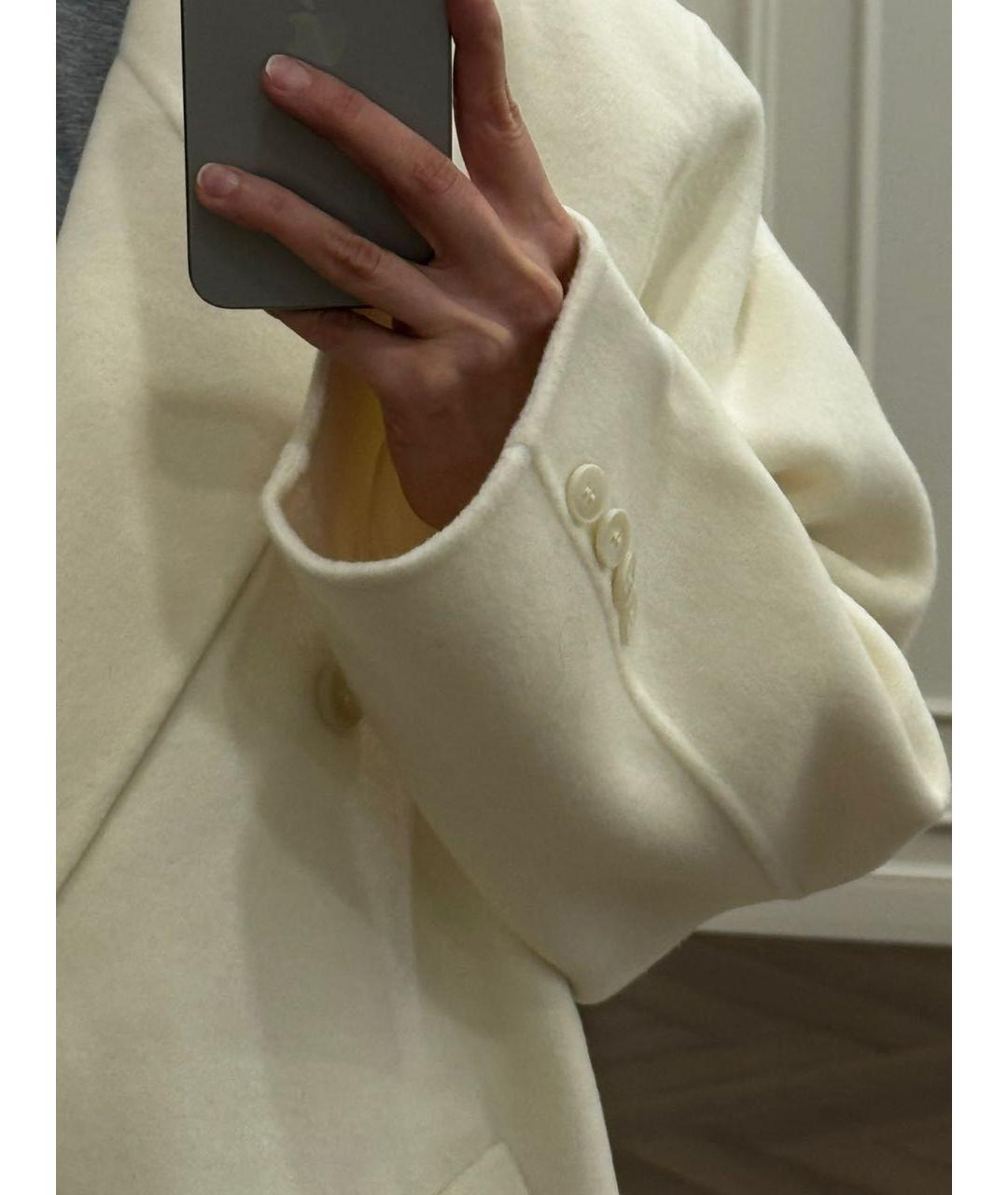 THE FRANKIE SHOP Белое шерстяное пальто, фото 4