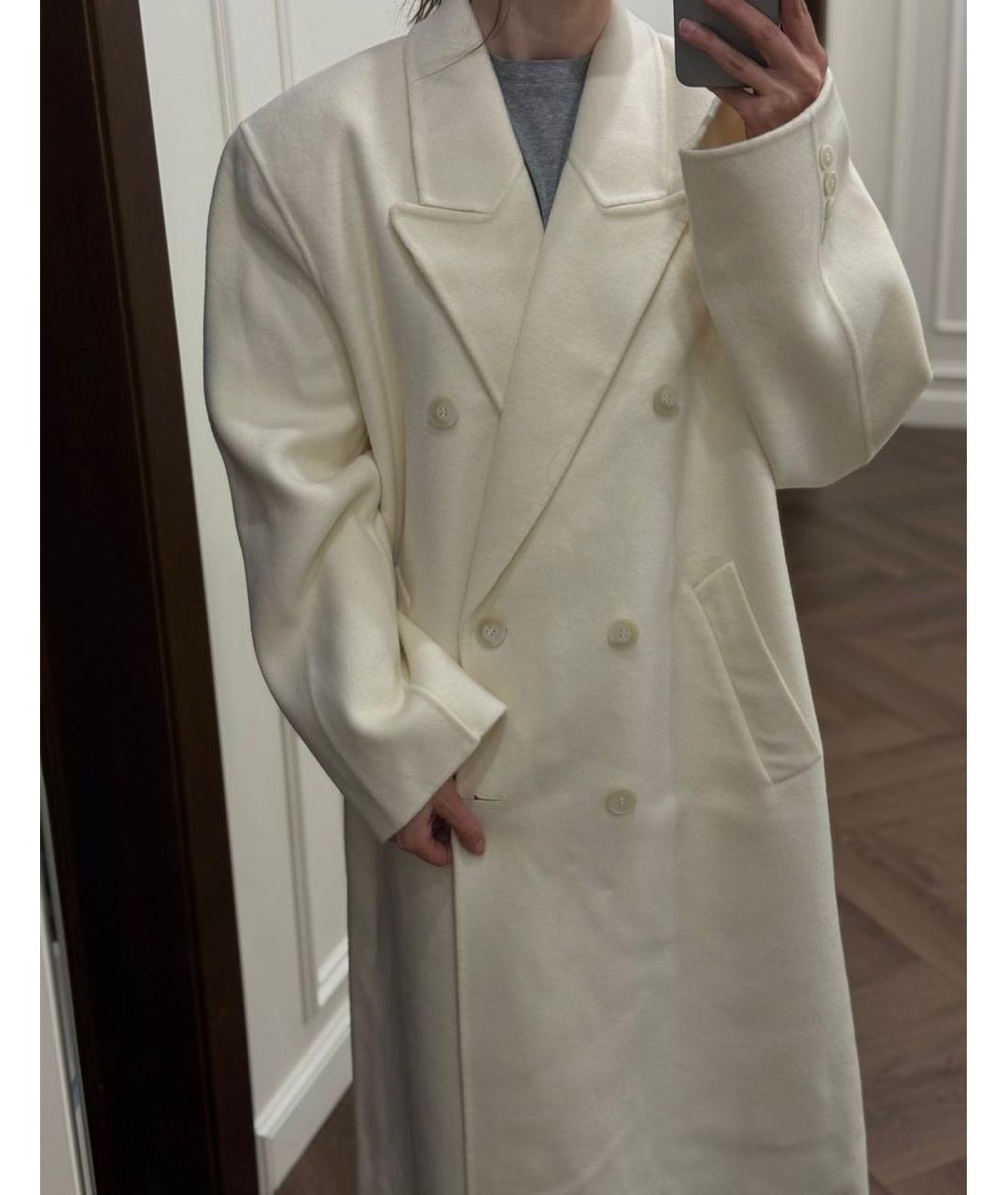 THE FRANKIE SHOP Белое шерстяное пальто, фото 2