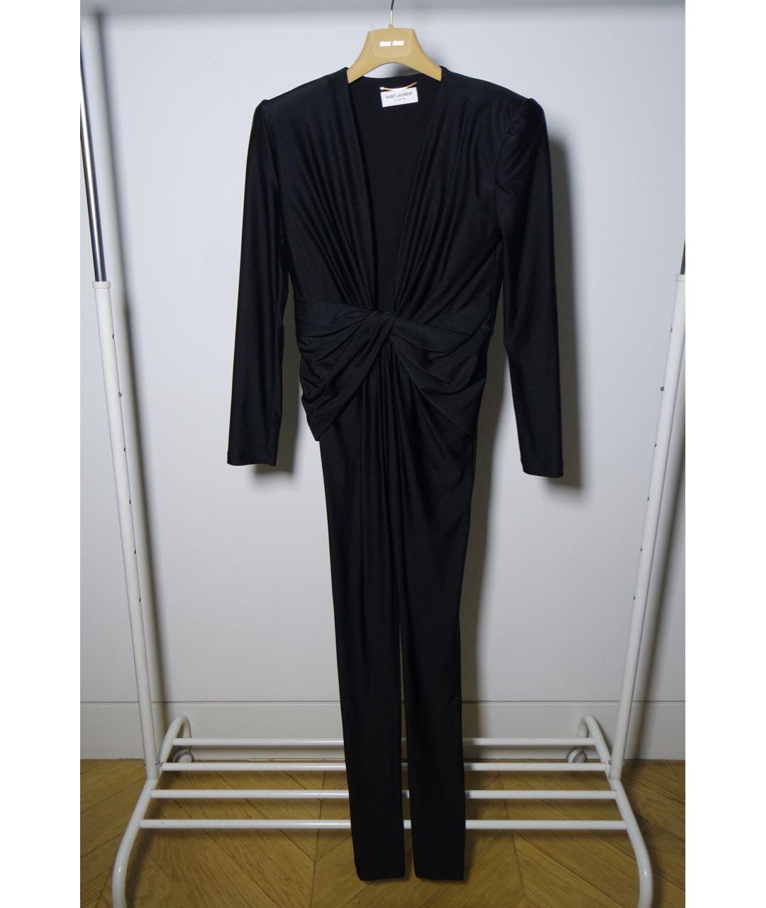 SAINT LAURENT Черный полиэстеровый комбинезон, фото 5