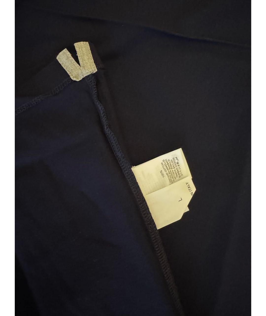 BRUNELLO CUCINELLI Темно-синяя хлопковая футболка, фото 4