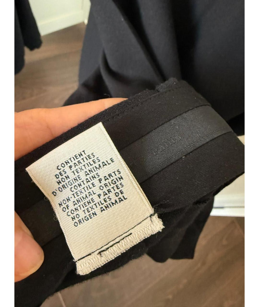 HERMES Черные шерстяные прямые брюки, фото 5