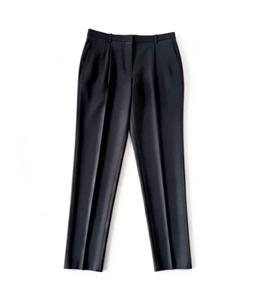 HERMES Черные шерстяные прямые брюки, фото 7