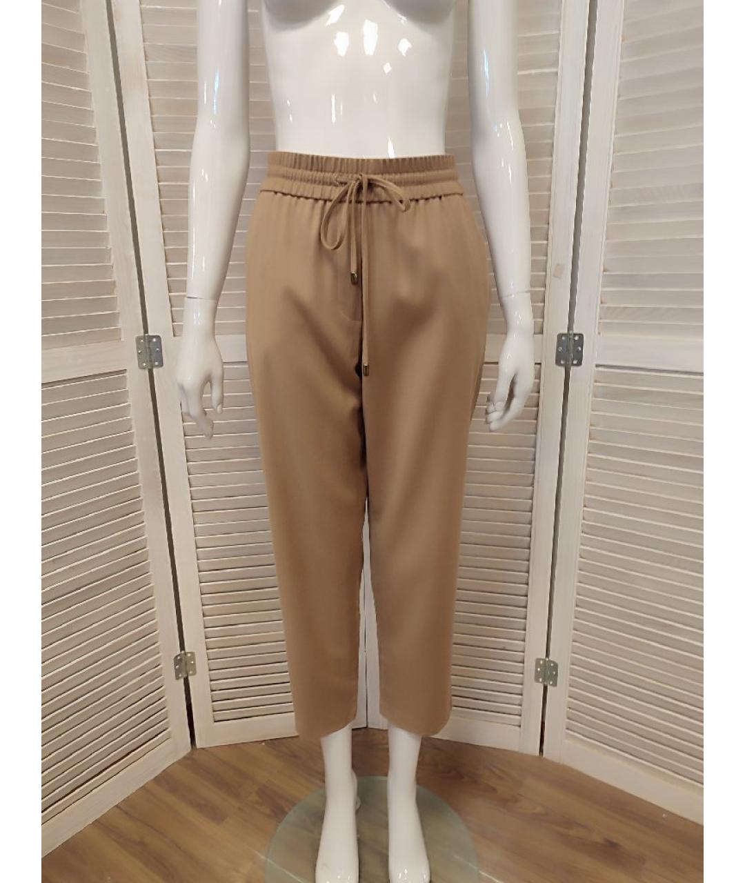 ESCADA Бежевые шерстяные прямые брюки, фото 10