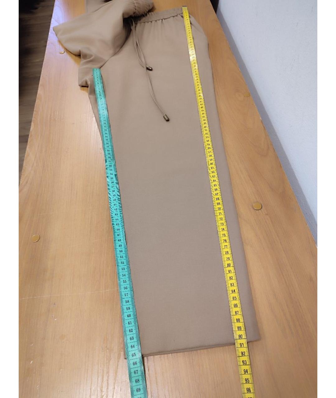 ESCADA Бежевые шерстяные прямые брюки, фото 8