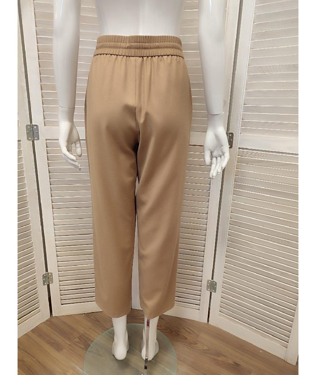 ESCADA Бежевые шерстяные прямые брюки, фото 2