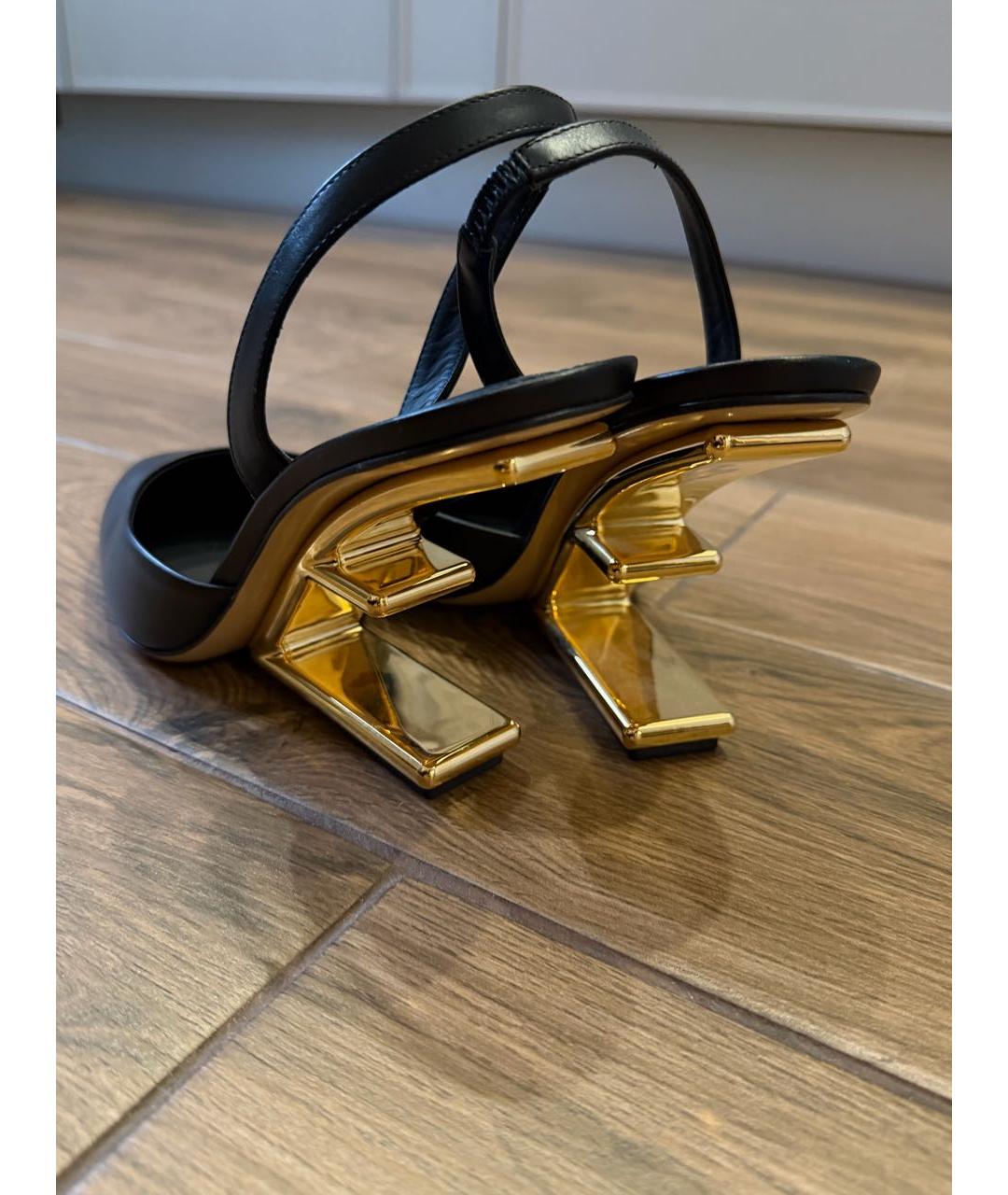 FENDI Черные кожаные туфли, фото 5