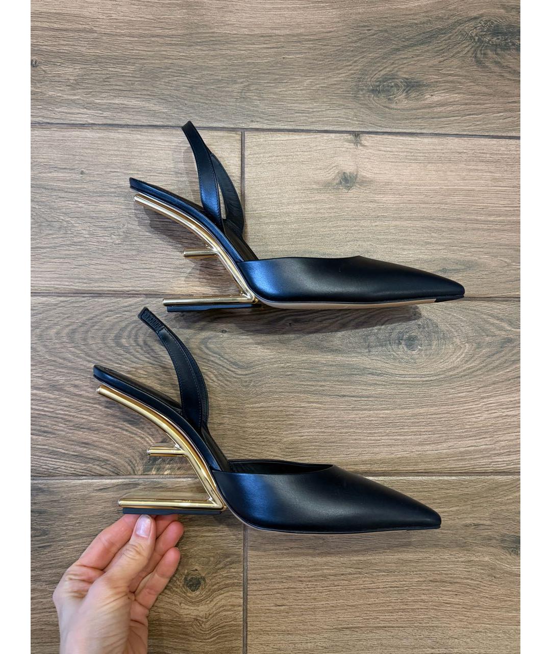 FENDI Черные кожаные туфли, фото 7