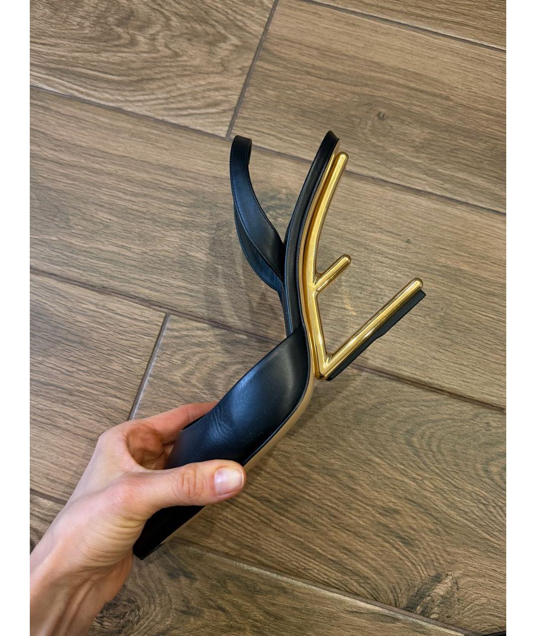 FENDI Черные кожаные туфли, фото 6