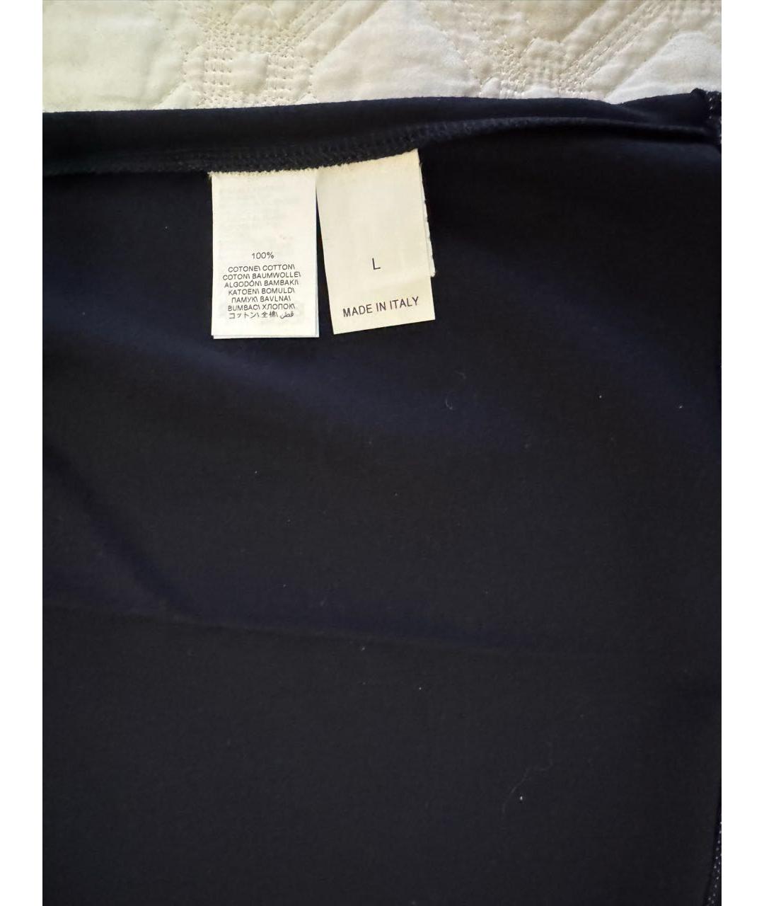 BRUNELLO CUCINELLI Темно-синяя хлопковая футболка, фото 4