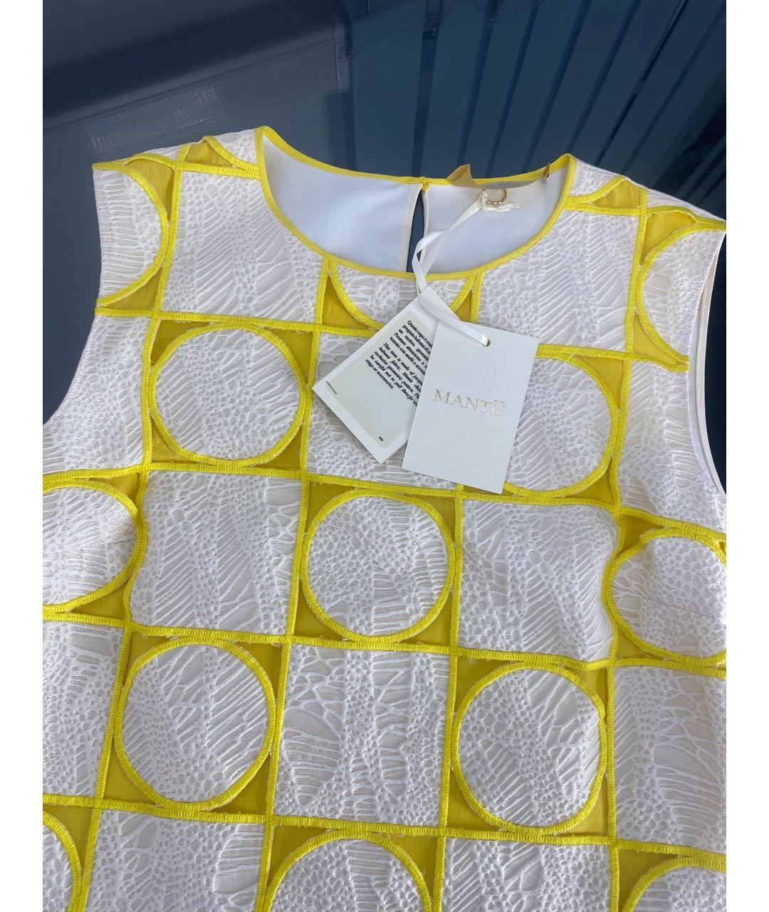 MANTU Желтое хлопко-эластановое платье, фото 3