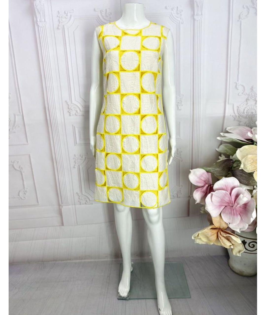 MANTU Желтое хлопко-эластановое платье, фото 5