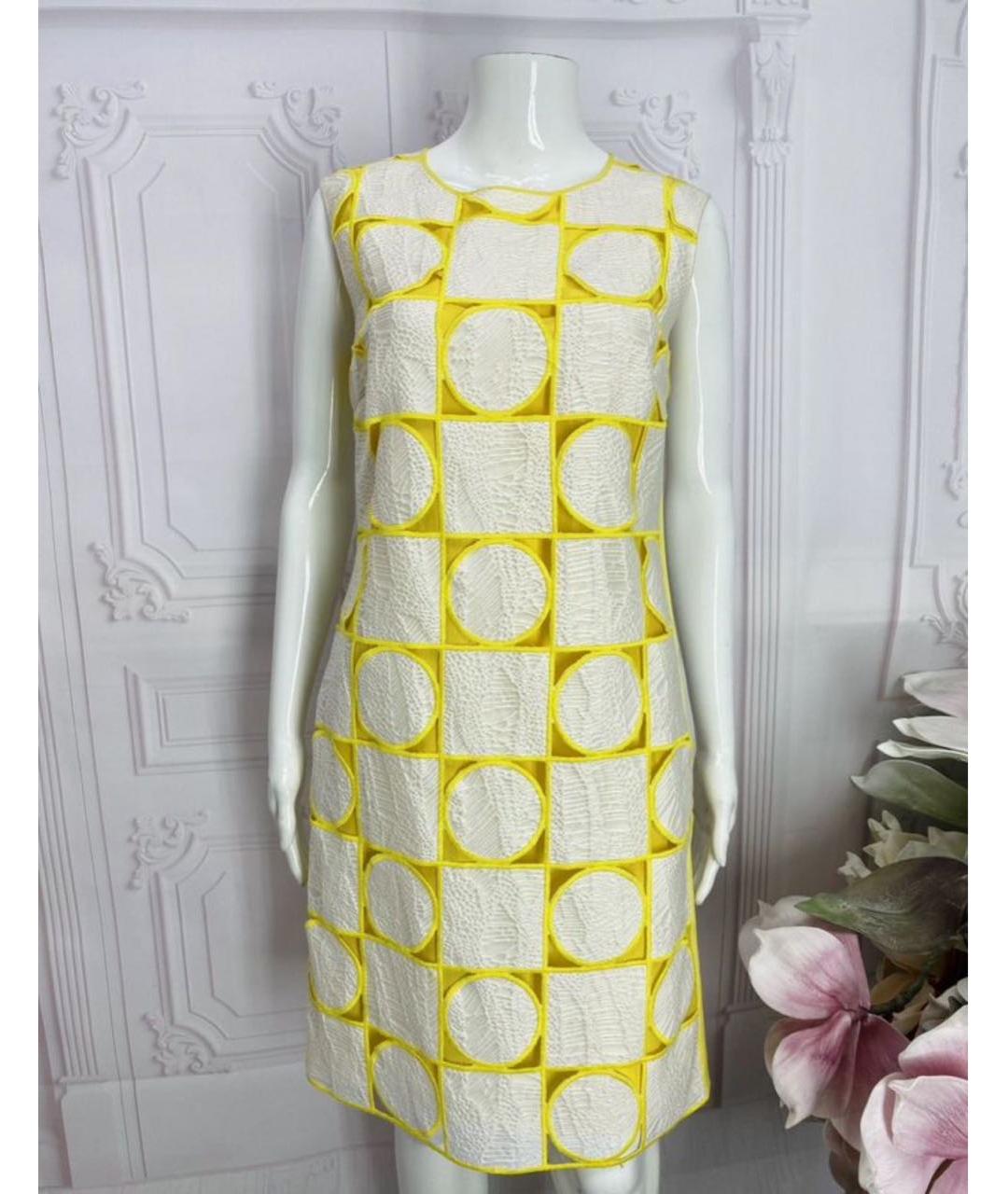 MANTU Желтое хлопко-эластановое платье, фото 8