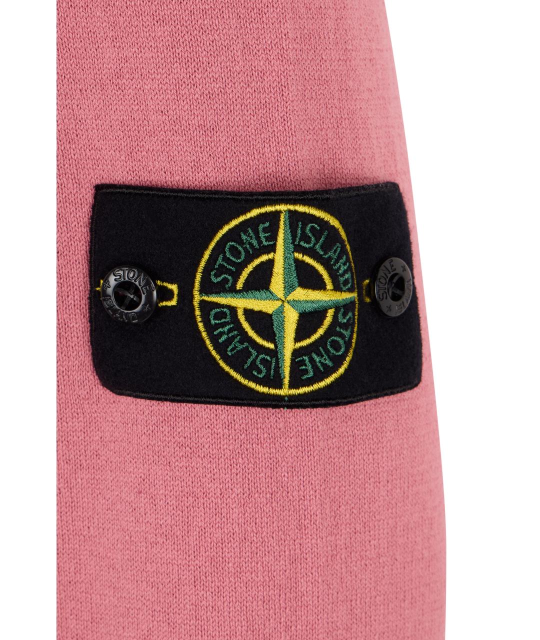 STONE ISLAND Розовый хлопковый джемпер / свитер, фото 3